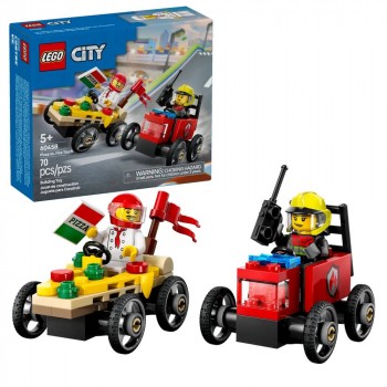 Конструктор LEGO City «Піца-авто проти пожежної машини» Набір перегонів 60458