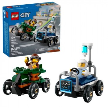 Конструктор LEGO City «Літак проти лікарняного ліжка» Набір для перегонів 60459