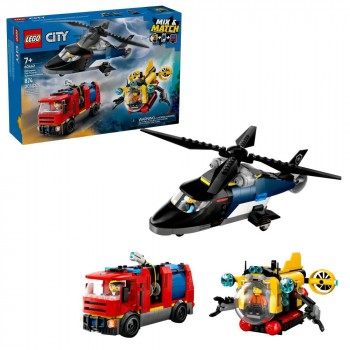 Конструктор LEGO City Ремікс вертольотів, пожежних машин і підводних човнів 60462