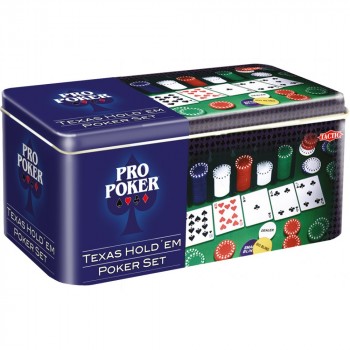 Настільна гра Tactic Набір для покеру Техаський холдем у металевій упаковці 03095
